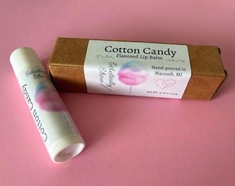 Cotton Candy Flavored Lip Balm, Nostalgic Scent, Clear Formula, Box Included