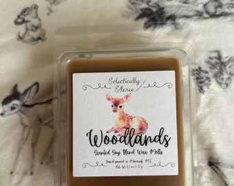 Woodlands Scented Soy Wax Melts, Cinnamon, Cedar, Amber, Shimmer
