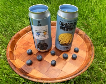 Blueberries & Cream Craft Ale Beer Can Soy Wax Candle