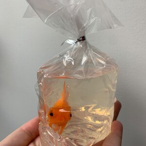 Carnival Goldfish in A Bag Soap, Clear Glycerin Base, Plastic Fish ...