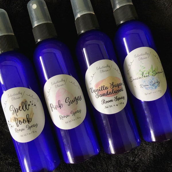 Scented Room Spray, choose your own scent, wide variety, unique fragrances, custom orders available, floral, earthy, dessert, fruity