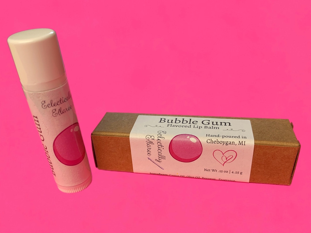Bubble Gum Flavored Lip Balm, Nostalgic Flavor, Scented, Box Included