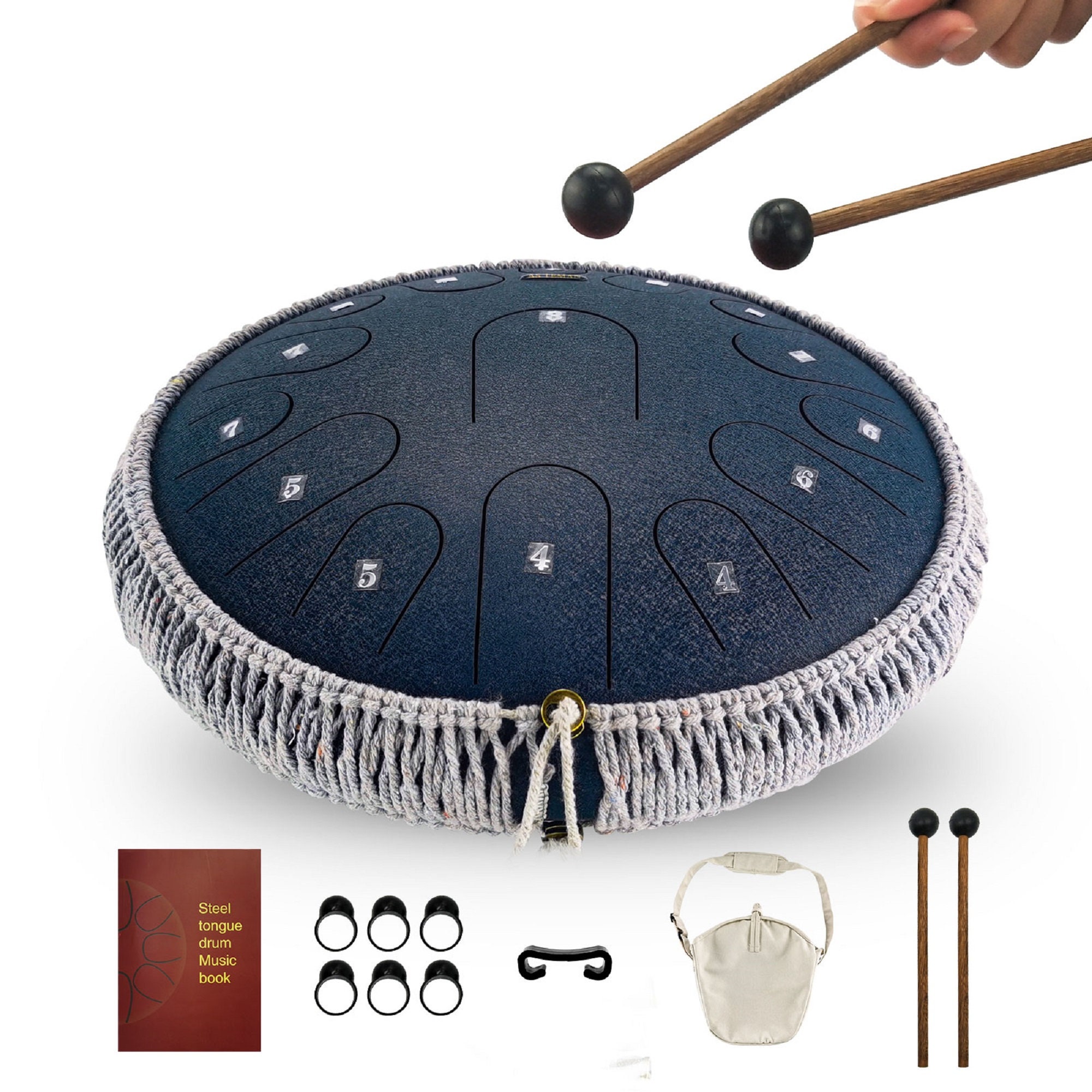 Steel Tongue Drum 15notes 14inches Multiple Colors -