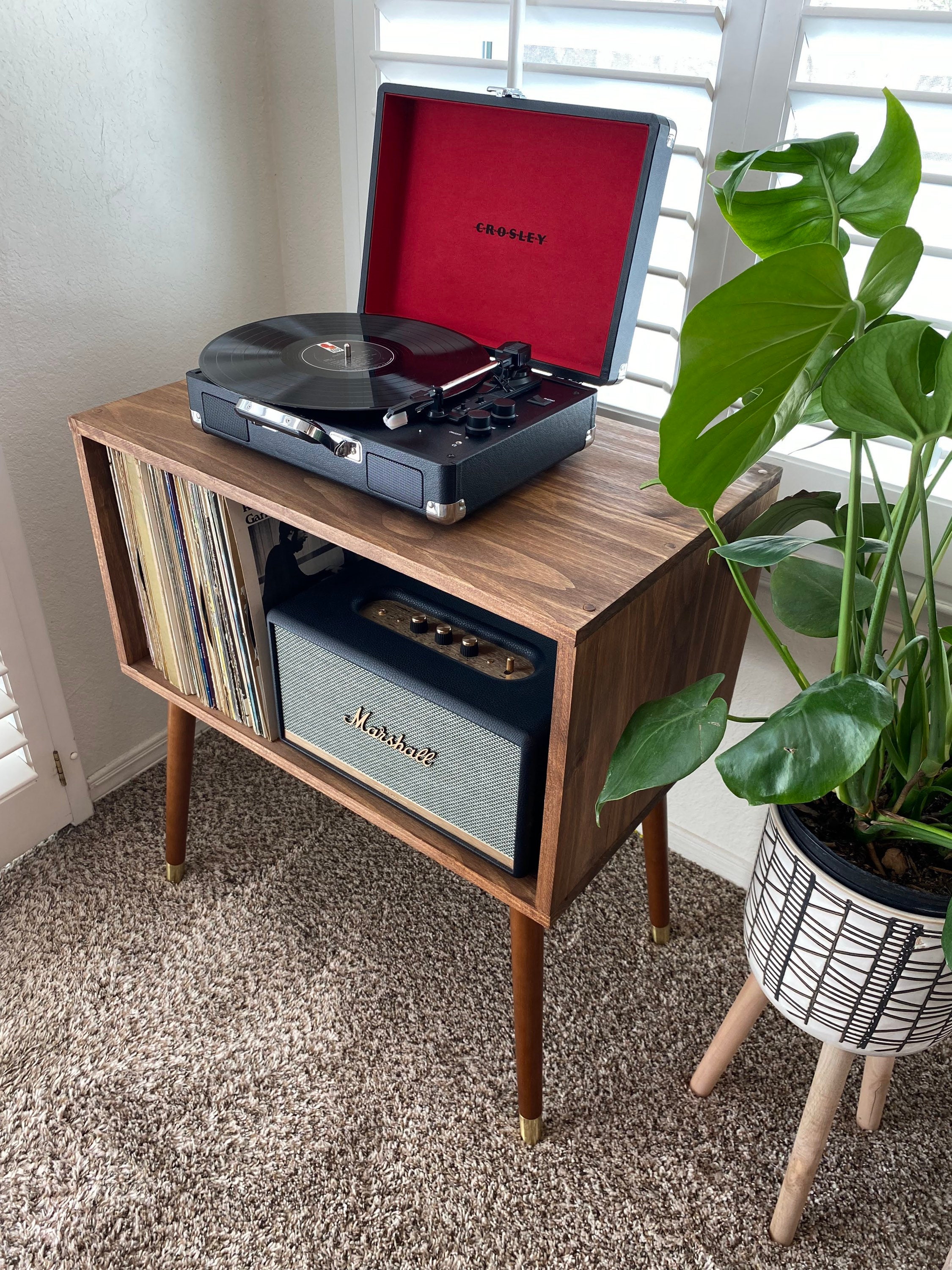 Table for Record Player Stand Mid Century Modern Vinyl Etsy