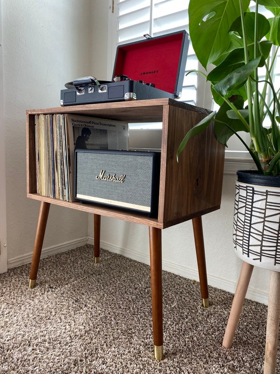 Mesa para tocadiscos Stand Cabinet Mid Century Modern Vinyl Storage MCM -   México