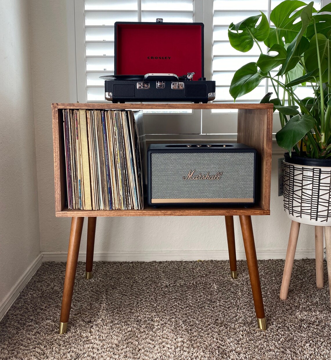 Table for Record Player Stand Mid Century Modern Vinyl Etsy