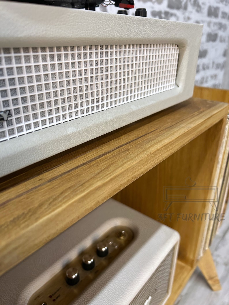 Mid Century Modern Record Player Stand Vinyl Record Storage