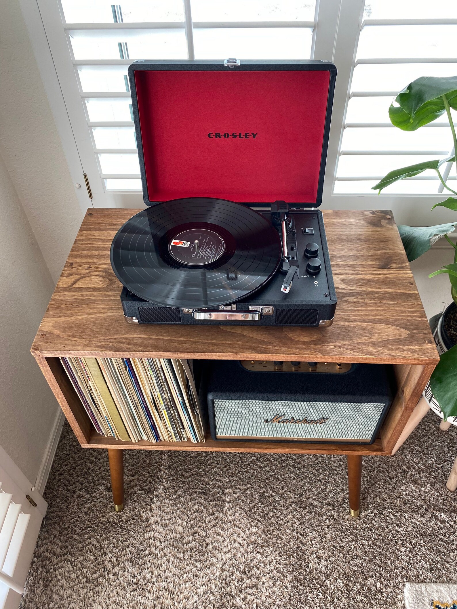 Table for Record Player Stand Mid Century Modern Vinyl Etsy
