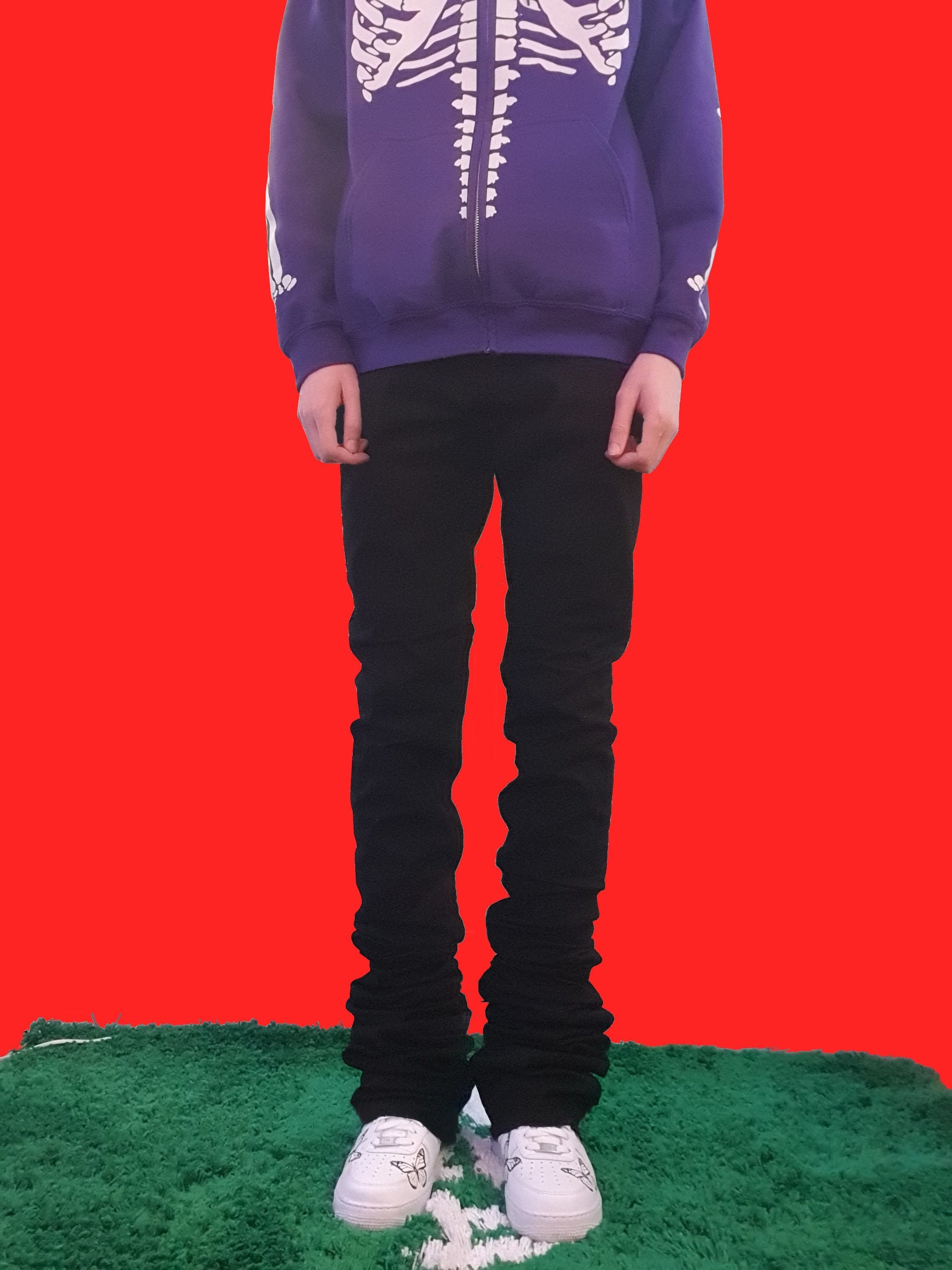 Stacked Pants Black Custom | Etsy