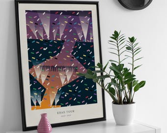 TaylorSwift Digital Art Poster | Eras Tour Confetti Stage | Gifts for Swift fans Wall Decor Downloadable Graphic Dorm Room Art