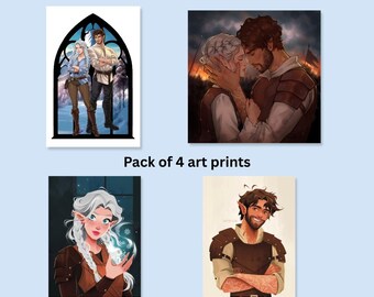 Set van 4 kunstprints