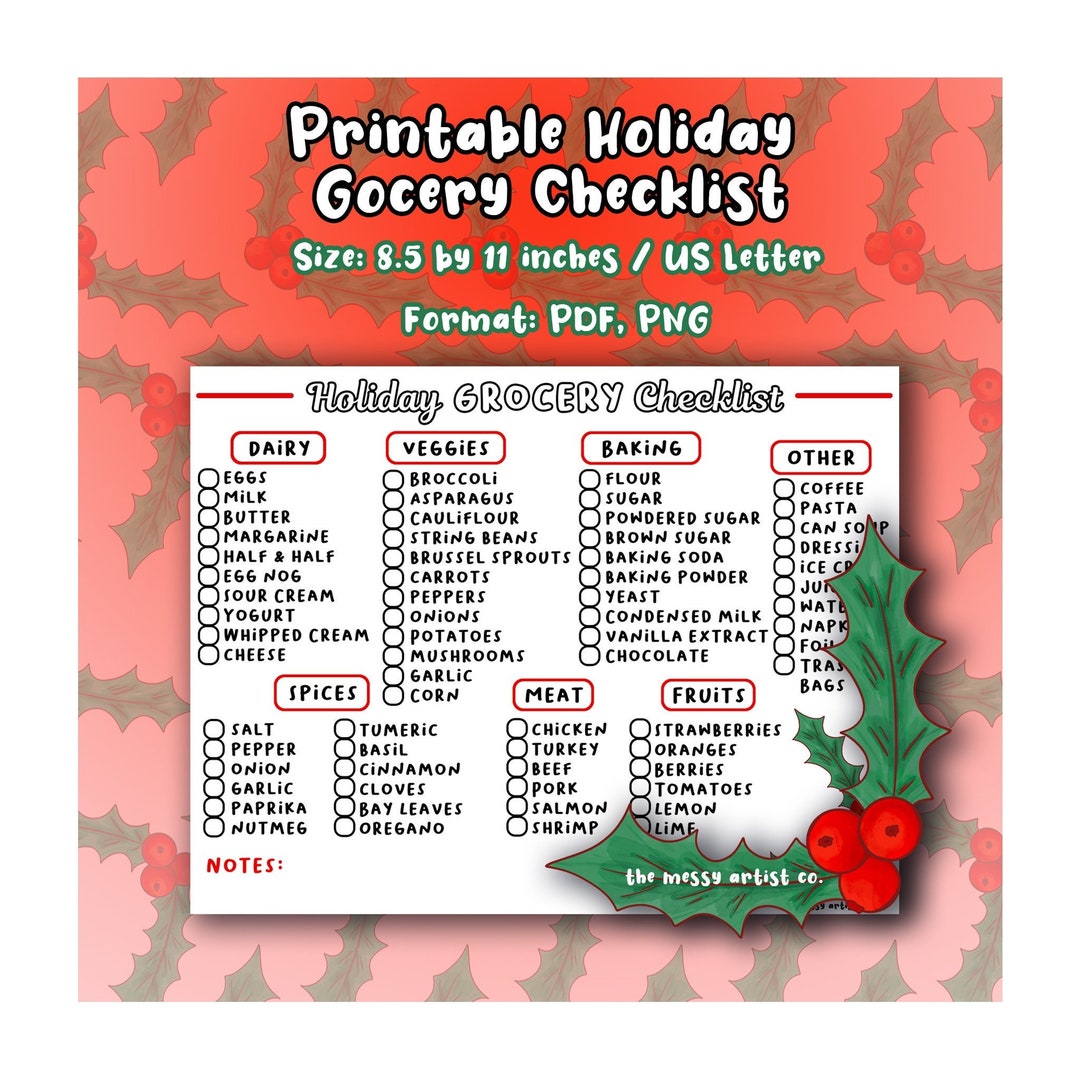 Christmas Grocery List