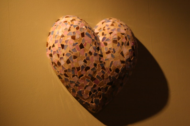 Dimensional Glass Mosaic Heart