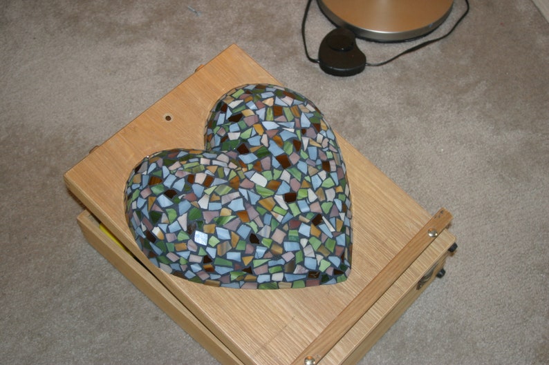 Dimensional Glass Mosaic Heart