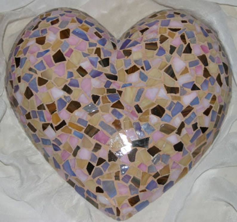Dimensional Glass Mosaic Heart