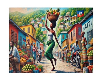 Amazing Vintage Haitian Painting Signed Pierre , Haiti Hand