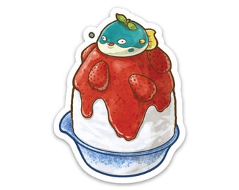 Strawberry Fugucream Kakigori Vinyl Sticker