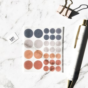 Kreis Rund Planer Sticker Sheet | Natur & Blau | Morandi Sticker | Bullet Journal