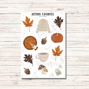 Autumn Favorites sticker sheet | bullet journaling stickers | planner stickers |stickers for bullet journal | bujo stickers