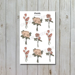 Florals sticker sheet | bullet journaling stickers | planner stickers |stickers for bullet journal | bujo stickers