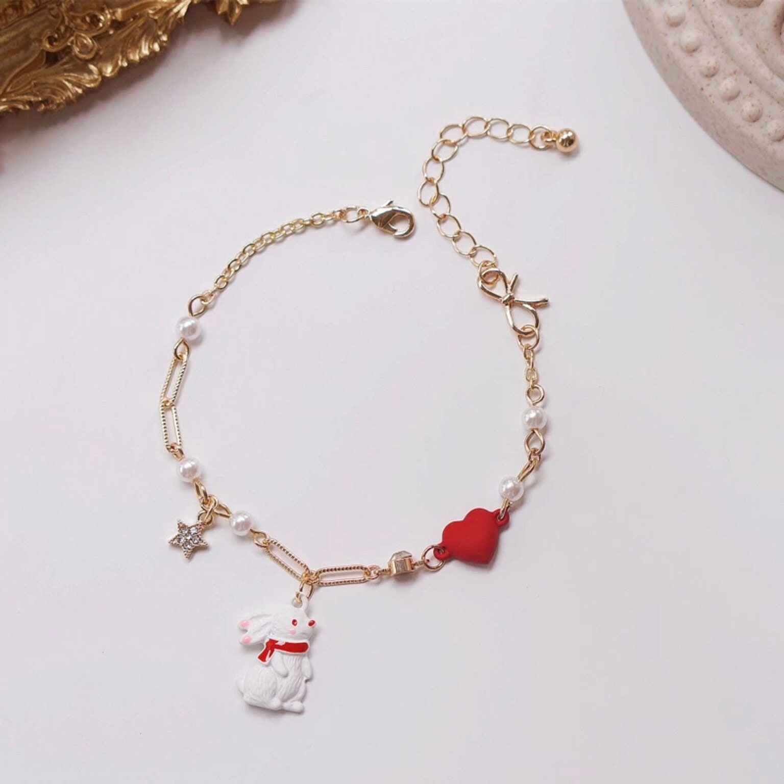 Rabbit Bracelet Bunny Heart Bracelet Easter Bunny Jewelry | Etsy