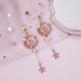 Sailor moon earrings, pink cat moon and star earrings, magic girl jewelry, Japanese anime Earrings, Pierced / clip on 
