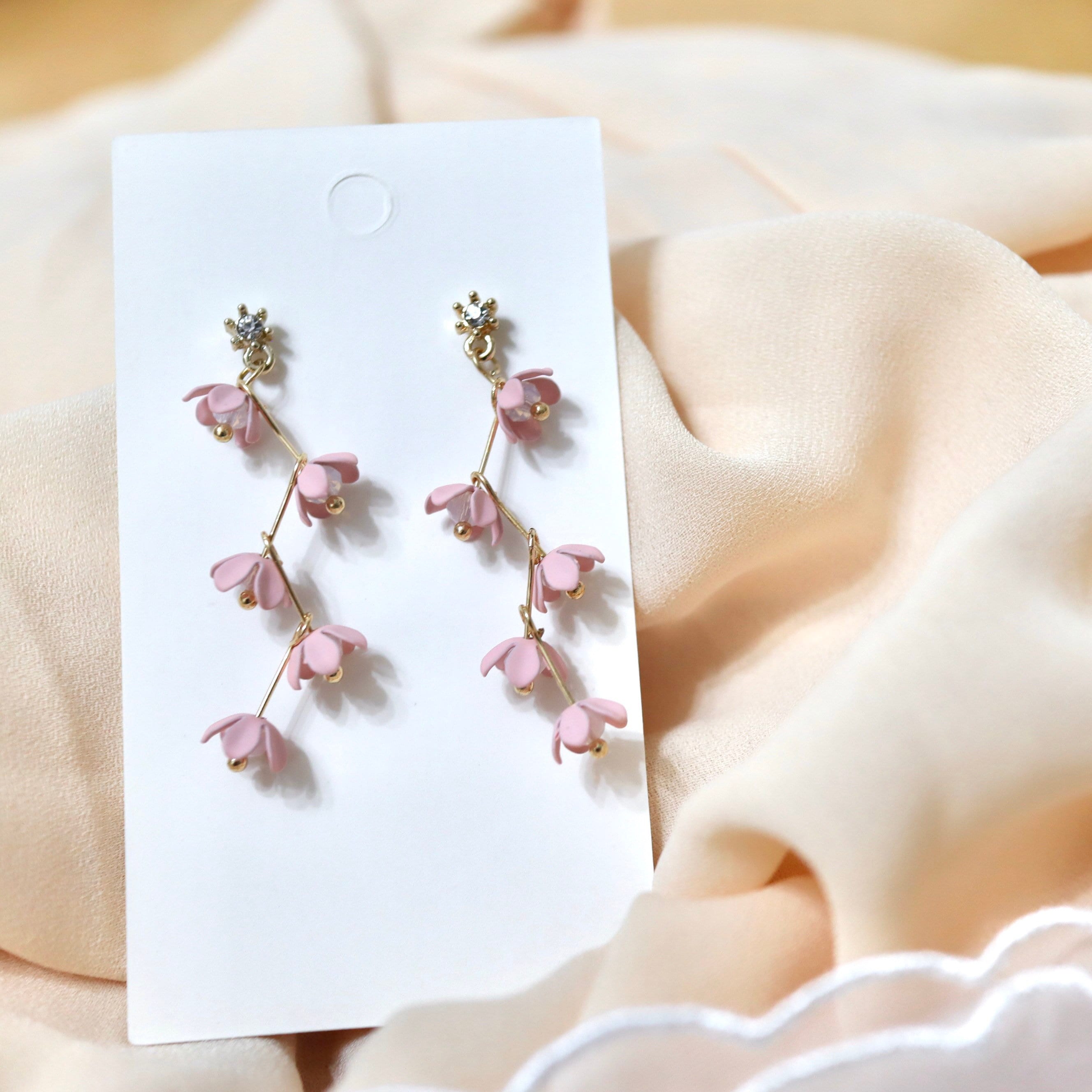 Cherry Blossom Earrings Pink Flower Earrings Spring Earrings