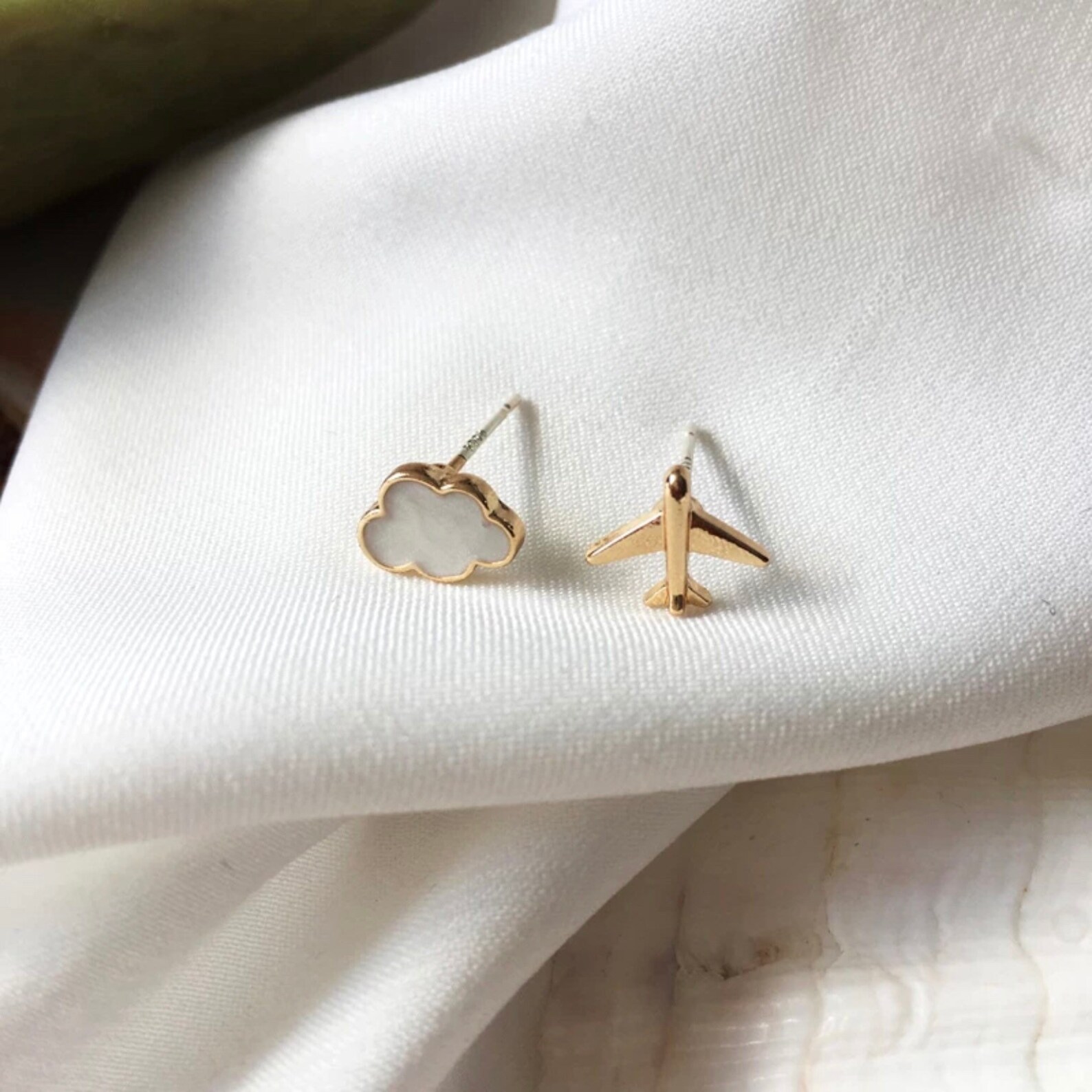 Cloud Earrings Plane Earrings Airplane Earrings Travel Etsy