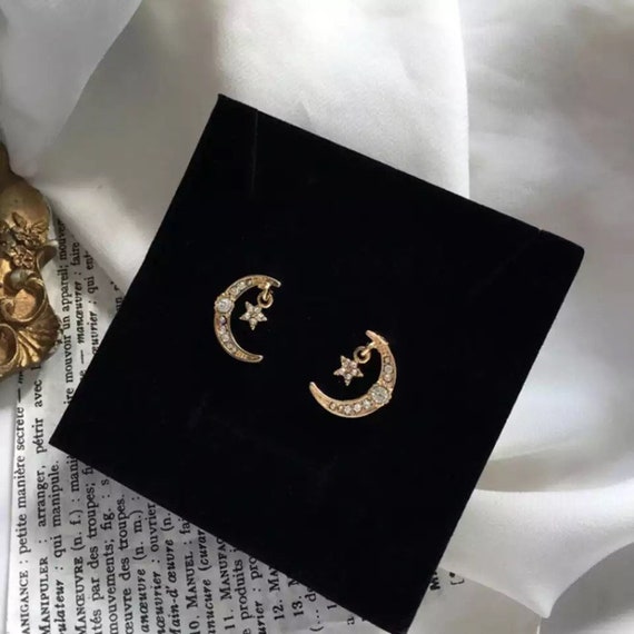 Crescent Moon and Northern Star Earring Set