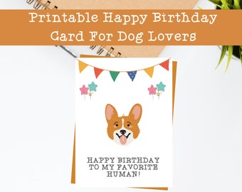 Birthday Card For Dog Owner Pet Parent Funny Card Puppy Corgi Doggie Gift