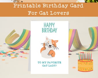 Biglietto d'auguri per mamma gatto, regalo divertente per gli amanti dei gattini e gattini, stampabile