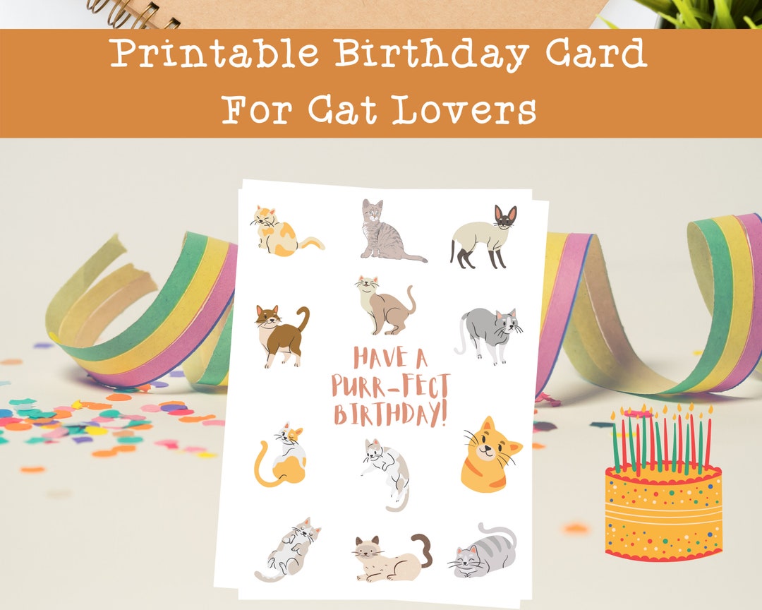 Cat Mom Birthday Gift Card Funny Card for Cats Owner Pet Parent Lady ...