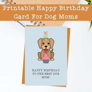 Dog Mom Birthday Card Funny Puppy Card For Doggie Owner Parent Mother Sister Cute Pet Greeting Card