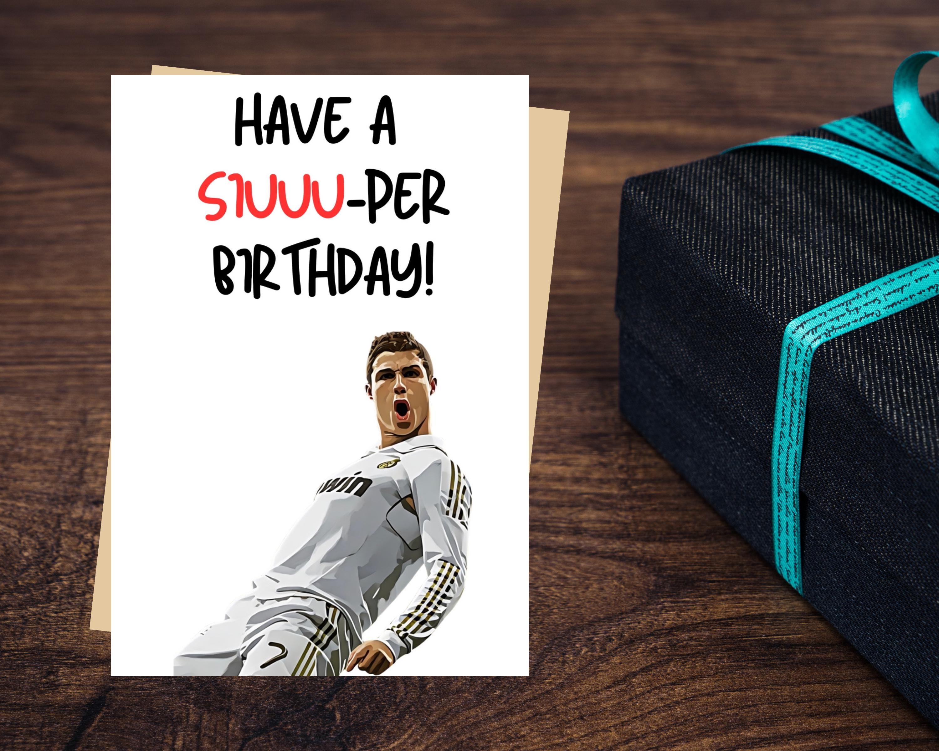 Cristiano Ronaldo Cartoon Birthday Card | Football Card | Soccer Fan
