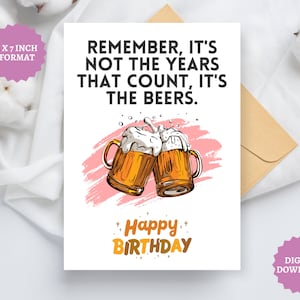 Carte d'anniversaire drôle pour papa amateur de bière cadeau étudiant cadeau buveur de bière personnalisé amis qui aiment la bière téléchargement immédiat