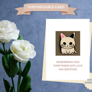 Cat Loss Sympathy Card For Cat Owner Condolences and Mourning Parent Grieving Card For Cat Owners