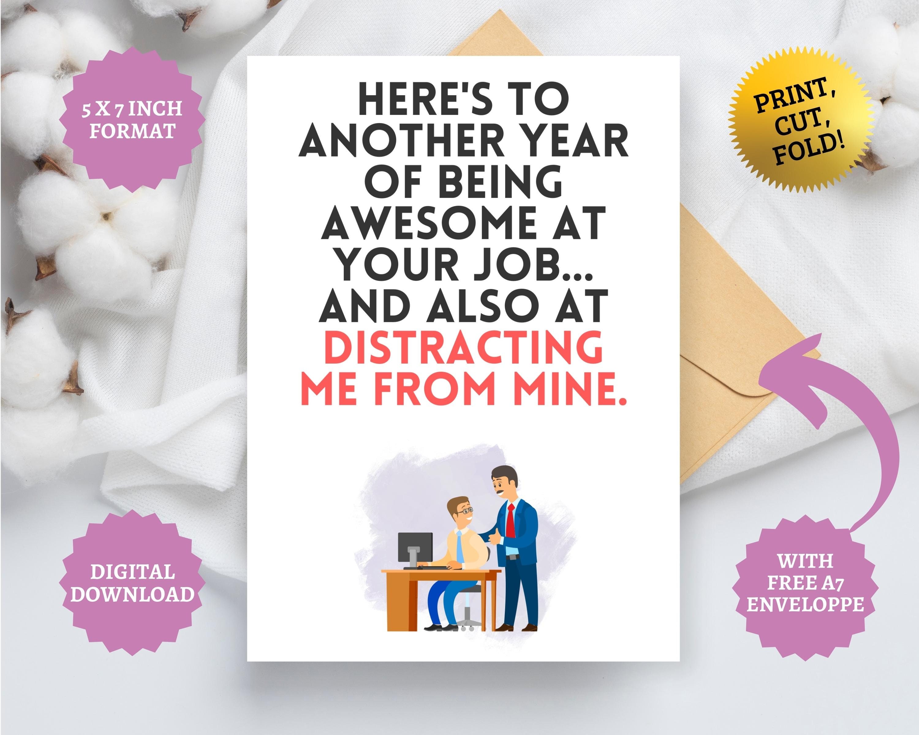 Funny Coworker Birthday Card Favorite Colleague Gift Boss Co-worker ...