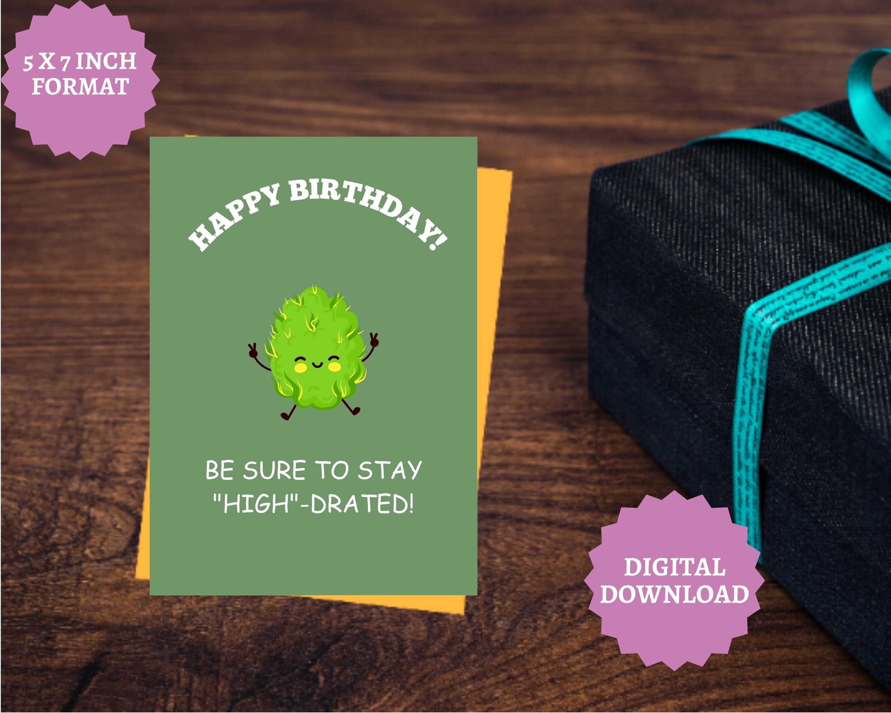 Funny Birthday Card for Pothead Boyfriend Weed Smoker Stoner Gift ...