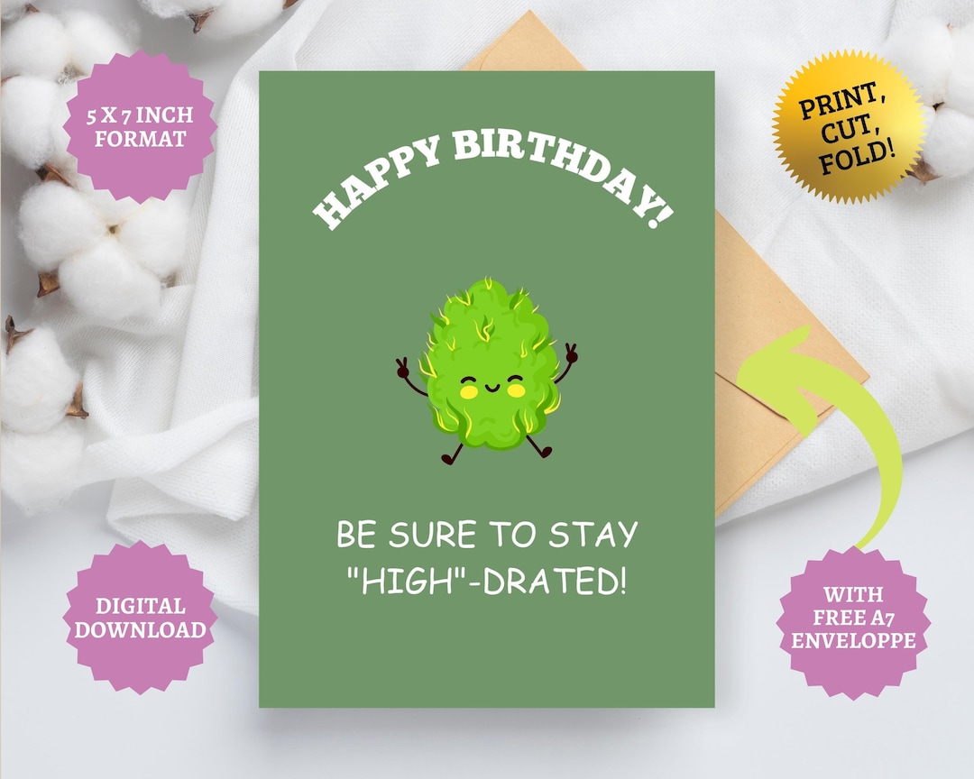 Funny Birthday Card for Pothead Boyfriend Weed Smoker Stoner Gift ...