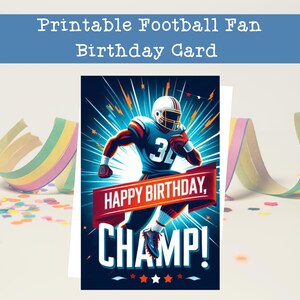 Cartão de aniversário para fã de futebol, cartão de esportes de futebol, cartão de aniversário para amante da NFL, cartão de aniversário para jogador de futebol