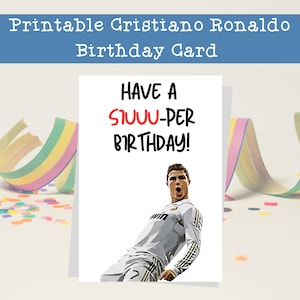Carte d'anniversaire de dessin animé de Cristiano Ronaldo | carte de football | d'anniversaire de la coupe du monde de fan de football | Cadeau d'anniversaire pour fan de Ronaldo
