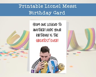 Lionel Messi Geburtstagskarte: Fußball Fan WM Geschenk (Digitaler Download)