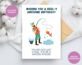 Fishing Birthday Card For Dad: Angler Gift (Printable)