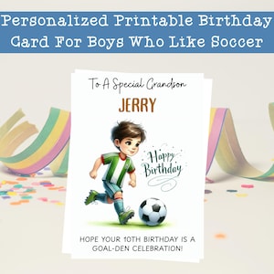 Personalized Soccer Birthday Card For Boy With Name And Age | Football Card | Soccer Card For Boys | Lionel Messi | Soccer-Themed Birthday