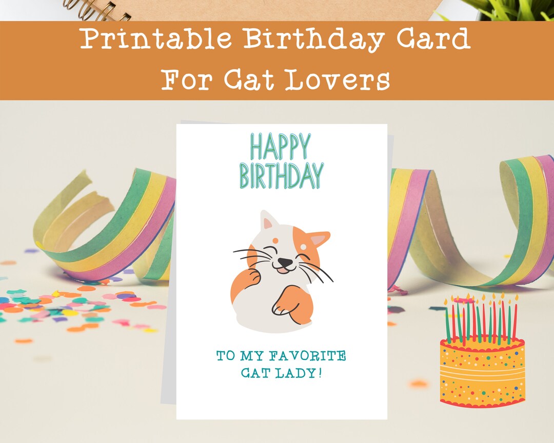 Cat Mom Birthday Card Funny Gift for Cat Lady Kitten Lovers Pet Parent ...