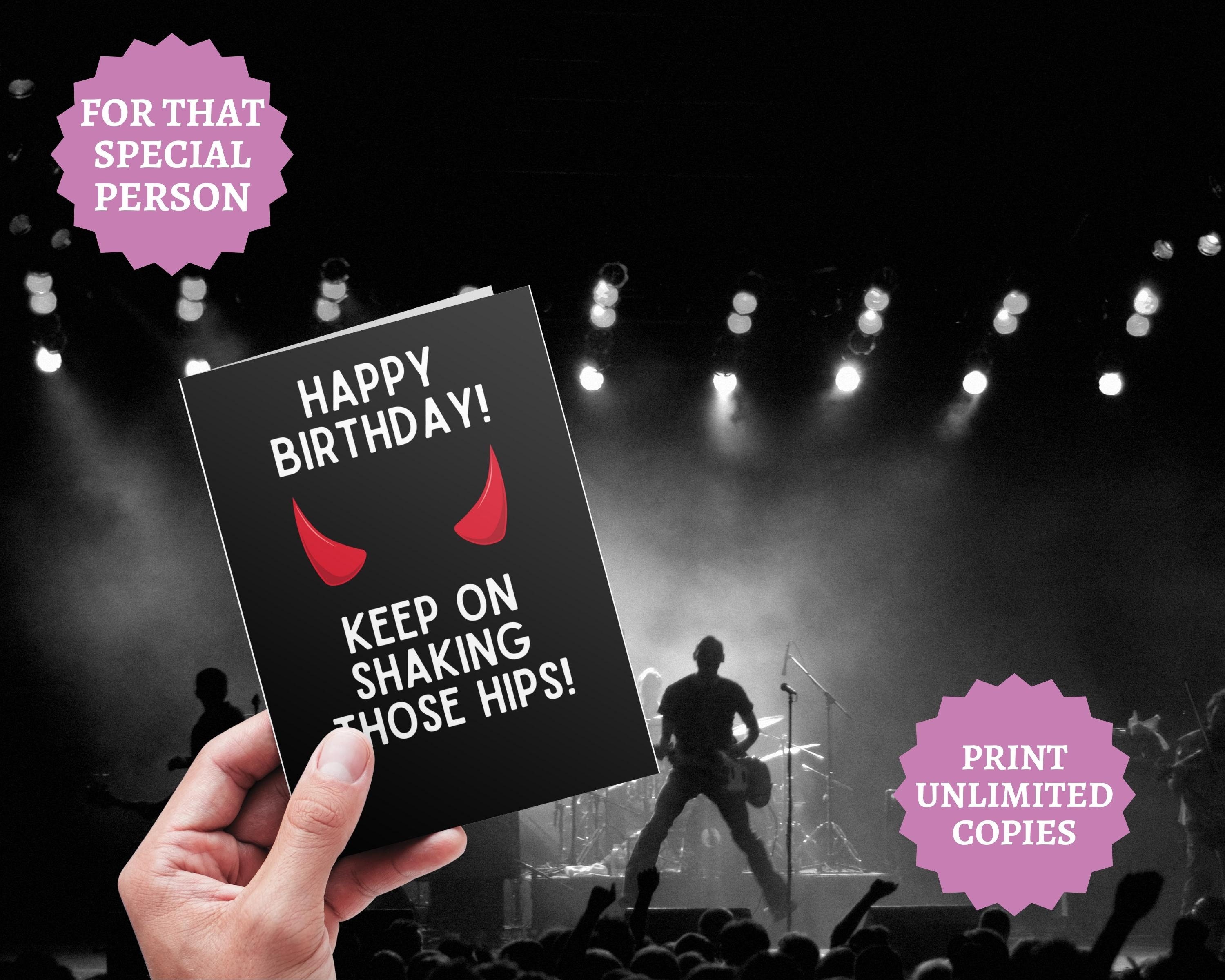 Devil Horns Birthday Card for Rock and Roll Dad ACDC Fan Heavy Metal ...