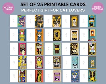 Chat cartes de voeux collage cadeau unique pour chat parent chaton amant artistique chats portraits cartes de voeux pour animaux de compagnie