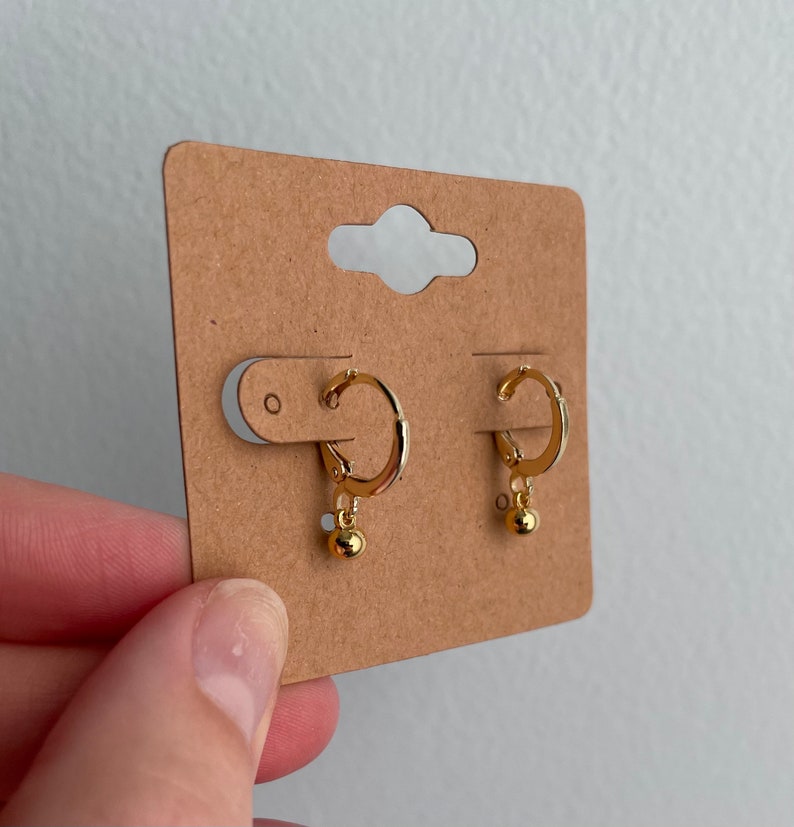 Gold Ball Huggie Hoop Earrings Dainty Ball Drop Charm Hoops Etsy