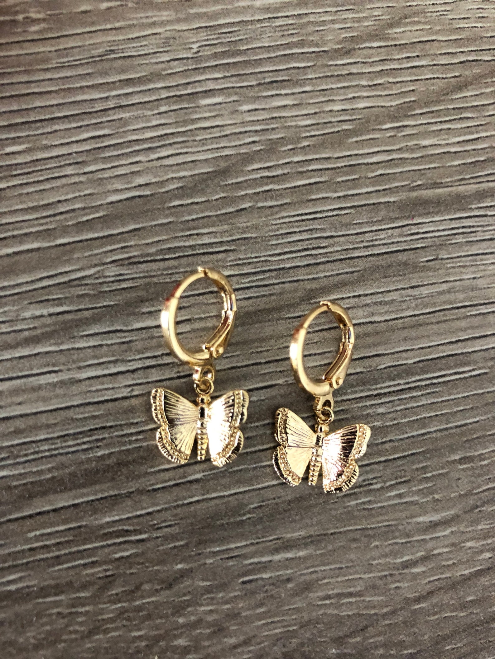 Butterfly Gold Hoop Earrings Huggie Hoops Small Hoops 18k - Etsy