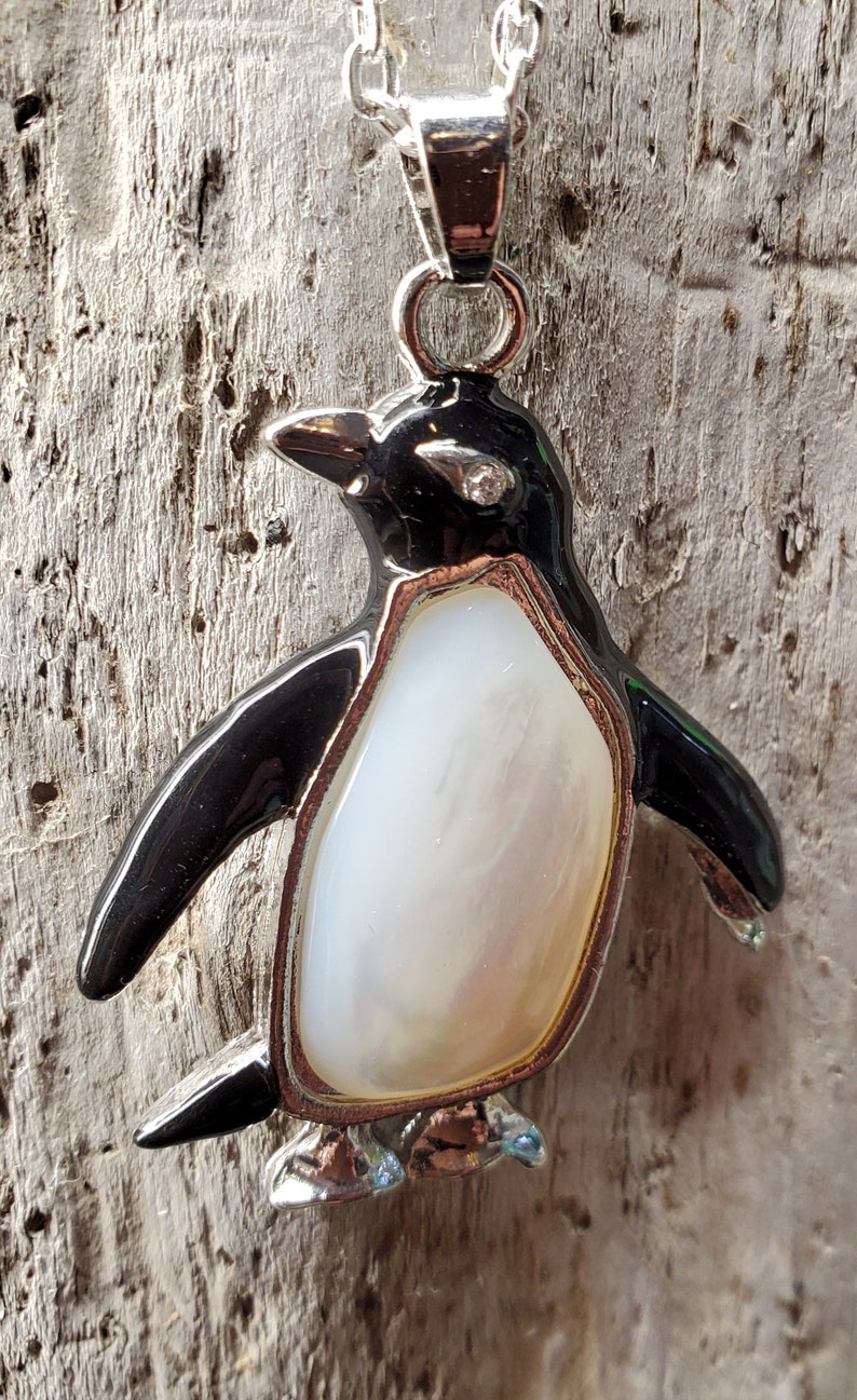 925 Silber Pinguin Anhänger Pinguin Halskette 925 Silber - Mit